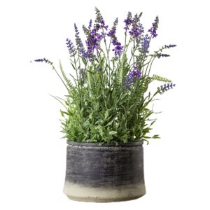 Faux Lavender in Grey Pot