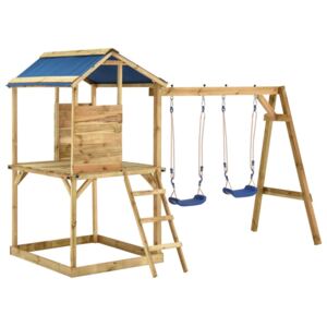 VidaXL Playhouse with Swings and Ladder Impregnated Pinewood