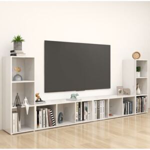 VidaXL TV Cabinets 4 pcs High Gloss White 107x35x37 cm Chipboard