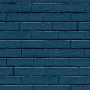 Good Vibes Wallpaper Brick Wall Blue