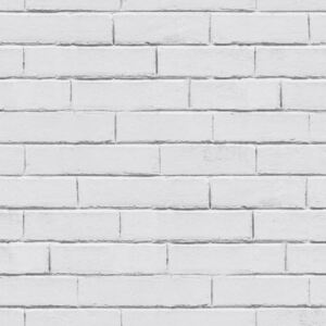 Good Vibes Wallpaper Brick Wall Grey