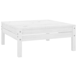 Garden Footstool White Solid Pinewood