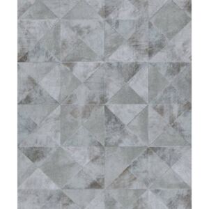 Topchic Wallpaper Graphic Shapes Facet Metallic Grey