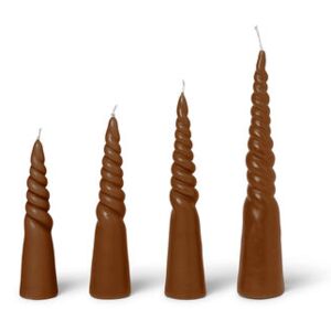Twisted Candle - / Set of 4 by Ferm Living Brown