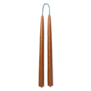 Dipped Long candle - / Set of 2 - H 30 cm by Ferm Living Orange/Brown