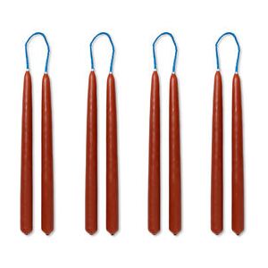 Dipped Long candle - / Set of 8 - H 15 cm by Ferm Living Orange/Brown