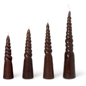 Twisted Candle - / Set of 4 by Ferm Living Brown