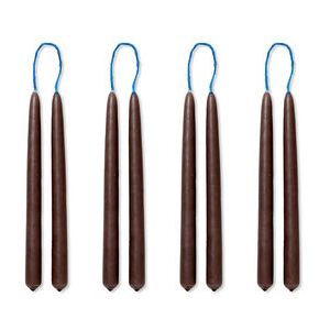 Dipped Long candle - / Set of 8 - H 15 cm by Ferm Living Brown