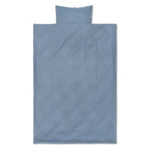 Check Bedlinen set for 1 person - / 140 x 200 cm - Organic cotton by Ferm Living Blue