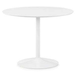 Bruno Round White Pedestal Table