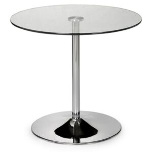Kuris Chrome & Glass Pedestal Table