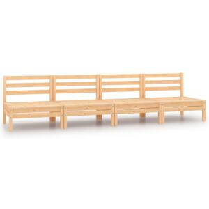 Garden Middle Sofas 4 pcs Solid Pinewood