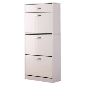 HOMCOM Shoe Storage Cabinet W/3 tipping drawers-White