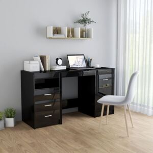 VidaXL Desk High Gloss Black 140x50x76 cm Chipboard