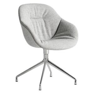 About a chair AAC121 Soft Swivel armchair - / High backrest - Full quilted fabric by Hay Grey