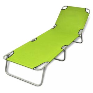 VidaXL Folding Sun Lounger Powder-coated Steel Apple Green