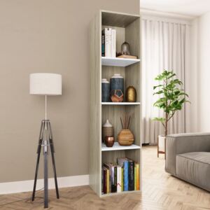VidaXL Book Cabinet/TV Cabinet White and Sonoma Oak 36x30x143 cm