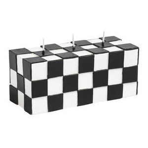 Check Candle - / 3 wicks - L 14 x H 6 cm by & klevering White/Black