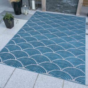 Soft Textured Coastal Blue Outdoor Rug | Zen