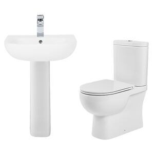 Newton Close Coupled Toilet & Full Basin Pedestal Duo