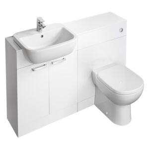 Ideal Standard Tempo Back To Wall Toilet and Semi-Countertop Basin Furniture Pack - Gloss White