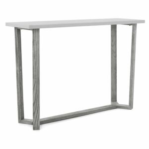 Epsom Industrial Console Table, Concrete Effect & Solid Oak | Roseland Furniture