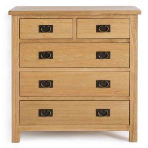 Surrey Oak 2 Over 3 Chest of Drawers | Rustic Waxed Oak