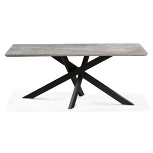 Henley Ceramic & Metal Dining Table | Grey Marble | Seats 8