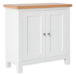 Farrow White Cupboard with Oak Top | Roseland Furniture