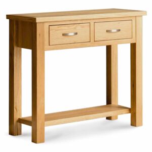 London Oak Console Table | 2 Drawers | Solid Wood | Light Oak