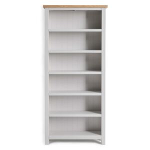 Farrow Grey Large Bookcase with Oak Top | Roseland Furniture