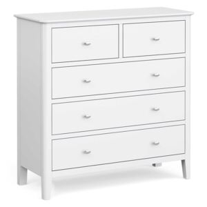 Chester White Scandi 2 Over 3 Chest of Drawers, Solid Wood | Roseland Furniture