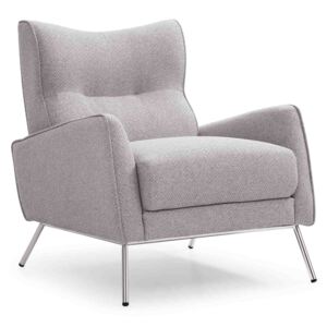 Charlie Accent Chair, Mid-Century Modern Armchair, Grey Velvet or Pink | Upholstered Statement Seat for Living Room or Bedroom | Roseland Furniture