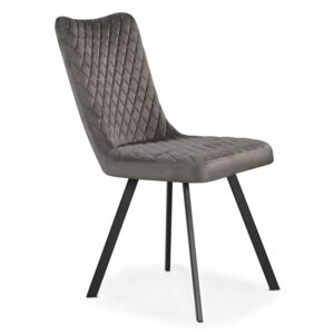 Galaxy Grey Velvet Dining Chair | Contemporary Modern Tall Luxury Accent Chairs Set for Dining Room, Kitchen, Office or Bedroom | Roseland Furniture