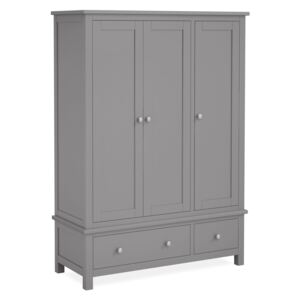 Cornish Grey Triple Wardrobe | Roseland Furniture