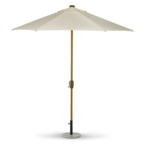 Ivory 2.5m Crank & Tilt Aluminium Parasol Canopy, Wood Look Frame, Round Outdoor Cream Umbrella for Garden Patio Dining Sets | Roseland Furniture