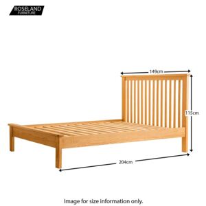 Roseland Oak Bed Frames, 3ft Single, 4ft6 Double & 5ft King Size | Traditional Waxed Slatted Solid Wooden Beds | Roseland Furniture