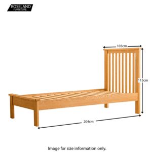 Roseland Oak Bed Frames, 3ft Single, 4ft6 Double & 5ft King Size | Traditional Waxed Slatted Solid Wooden Beds | Roseland Furniture