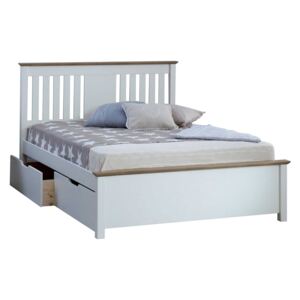 Carlton White Single & Double Bed Frame with Drawers, 3ft & 4'6ft Painted Solid Wooden Beds with Under Storage for Kids & Adults | Roseland Furniture