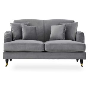 Piper Velvet 2 Seater Sofa, Comfy Modern Upholstered Fabric English Roll Arm Settee Coach for Living Room | Roseland Furniture