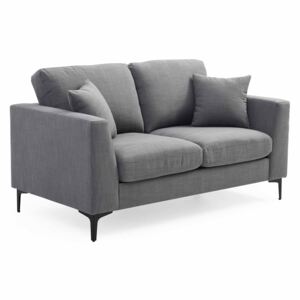 Maddison Grey 2 Seater Fabric Sofa, Comfy Cushioned Upholstered Settee Couch for Living Room | Roseland Furniture