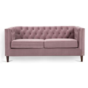Eliza Velvet 2 Seater British Chesterfield Sofa, Traditional Upholstered Button Tuft Tuxedo Settee Couch | Roseland Furniture