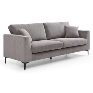 Maddison Grey 3 Seater Fabric Sofa, Comfy Cushioned Upholstered Settee Couch for Living Room | Roseland Furniture