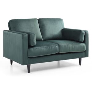 Elsdon Velvet 2 Seater Fabric Sofa, Comfy Cushioned Mid Century Modern Upholstered Settee Couch for Living Room | Roseland Furniture