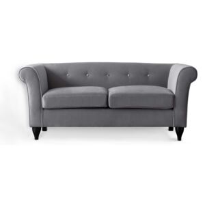 Monte Carlo Velvet 2 Seater Sofa - Grey, Blue, Beige, Modern Upholstered Fabric Chesterfield Style Settee Coach for Living Room | Roseland Furniture
