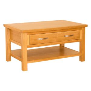 Newlyn Oak Coffee Table, Drawer Storage, W:90cm | Modern Light Oak