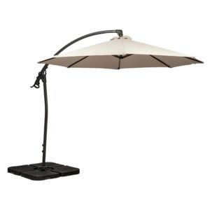 Grey or Ivory 3m Overhanging Pedal, Crank & Tilt Cantilever Parasol Canopy, Large Round Outdoor Umbrella for Garden Patio Furniture Sets | Roseland Furniture