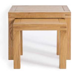 Abbey Waxed Oak Nest of Tables | Roseland Furniture