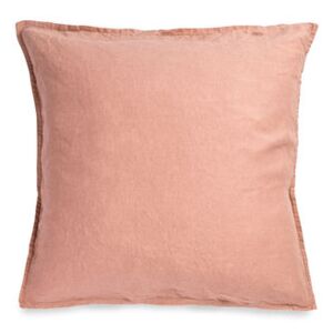 Pillowcase 65 x 65 cm - / 65 x 65 cm - Washed linen by Au Printemps Paris Pink/Orange/Brown