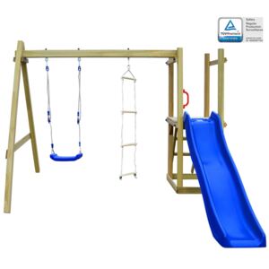 VidaXL Playhouse with Slide Ladders Swing 242x237x175 cm Wood